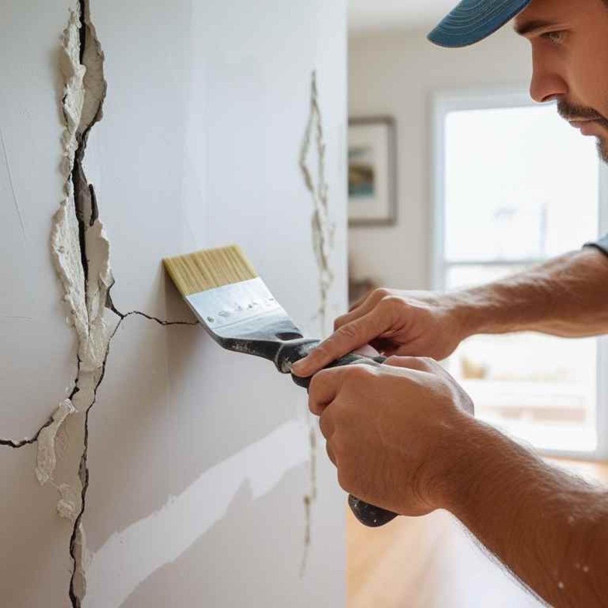 Drywall Repair Sioux Falls Handyman working on drywall installation and repair in a residential space.