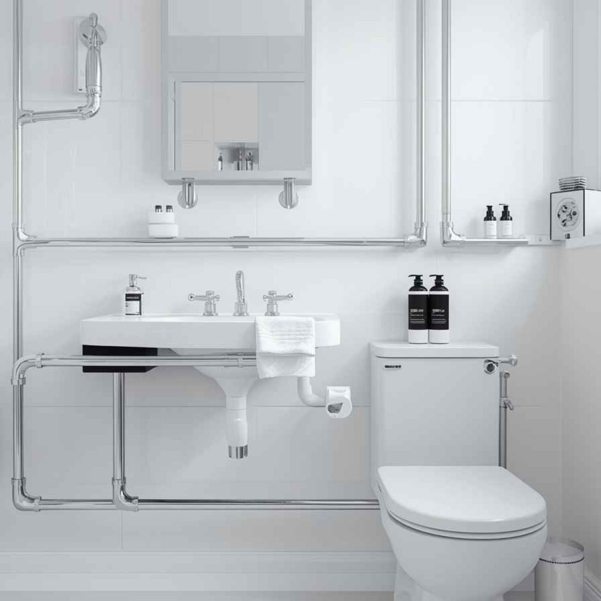 handyman services sioux falls Newly remodeled modern bathroom with stylish fixtures and design in Sioux Falls.